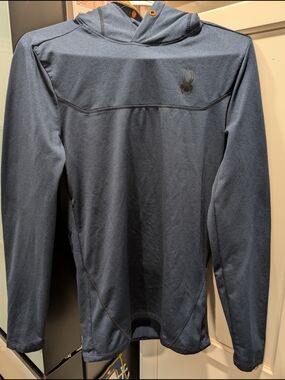 Spyder Slate Blue Hooded Performance Top
